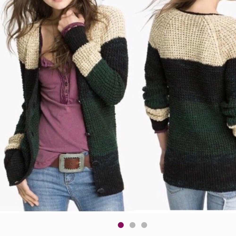 Free People Lake Tahoe Chunky Knit
Colorblock Cardigan Sweater